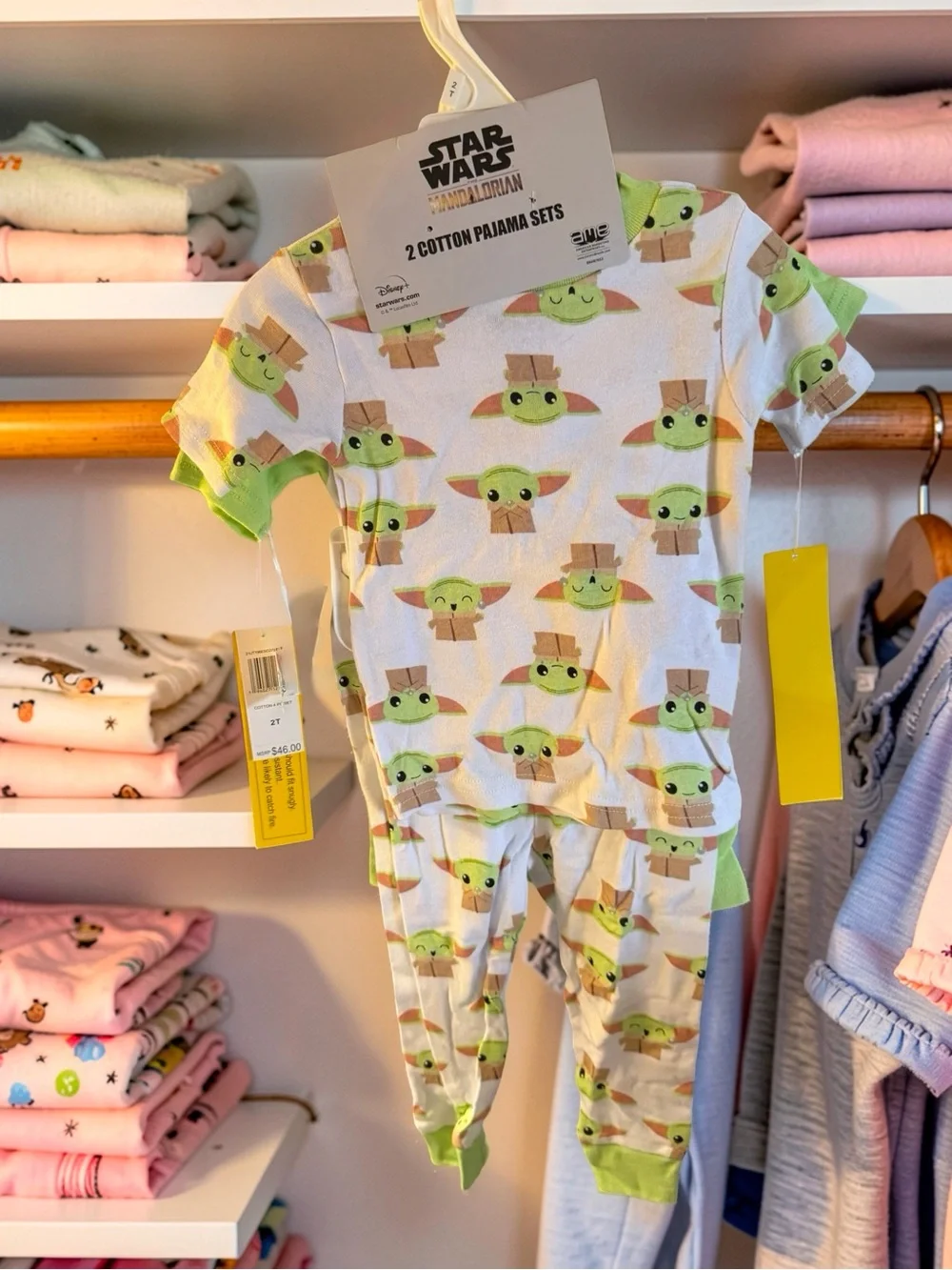 Star Wars Mandalorian Grogu Baby Yoda 2T 4-Piece Pajama Set NWT